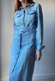 DENIM BELTED BLUE MIDI SHIRT DRESS SIZE XS BY ONLY JEANS