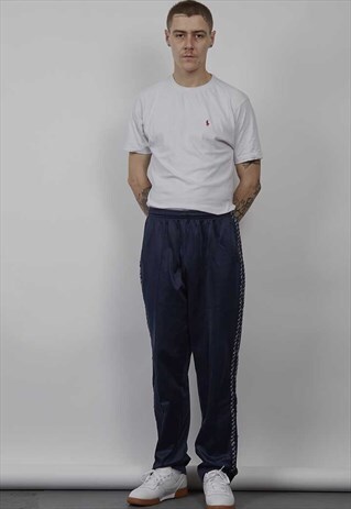 VINTAGE 90'S ASICS DOUBLE TAPE NAVY JOGGER