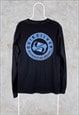 VINTAGE QUIKSILVER T-SHIRT BLACK LONG SLEEVE SPELL OUT M