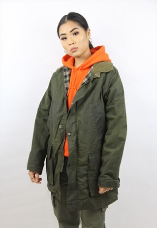 VINTAGE 90'S GREEN WAX JACKET