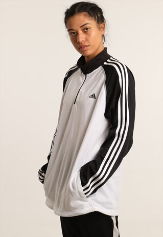VINTAGE ADIDAS EMBROIDERED 1/4 ZIP SWEATSHIRT
