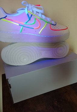 Nike air force 1 custom sneakers glow in dark 