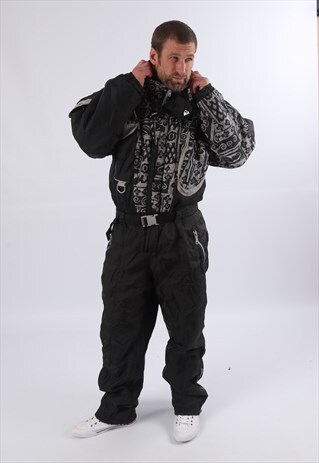 VINTAGE SUB MONTE FULL SKI SUIT SNOW L 42" 44" TALL (5AZ)