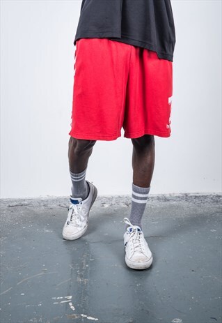 VINTAGE 1990S RED HUMMEL SPORTS SHORTS