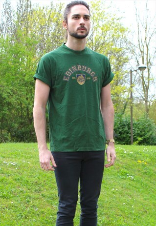 VINTAGE EDINBURGH TOURIST T-SHIRT - MEDIUM - SCOTLAND RETRO
