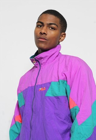 VINTAGE FILA LOGO TRACK JACKET PURPLE