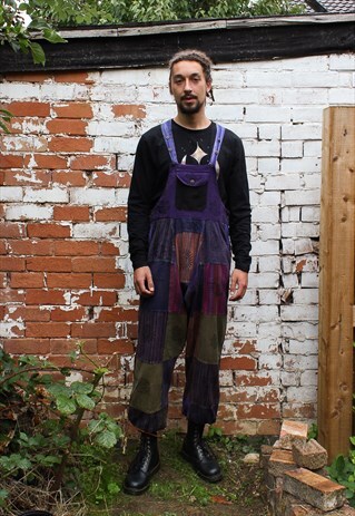 FAIRTRADE PATCHWORK HIPPIE DUNGAREES