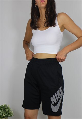 VINTAGE NIKE SHORTS W SPELL OUT LOGO FRONT & LOGO BACK