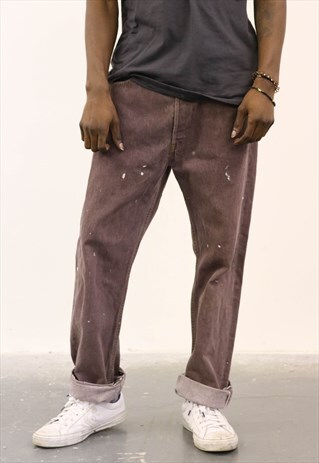 LEVI'S VINTAGE PURPLE DENIM PAINT 501 JEANS
