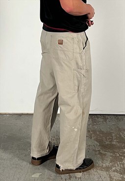 Vintage Carhartt Carpenter Pants Men's Beige