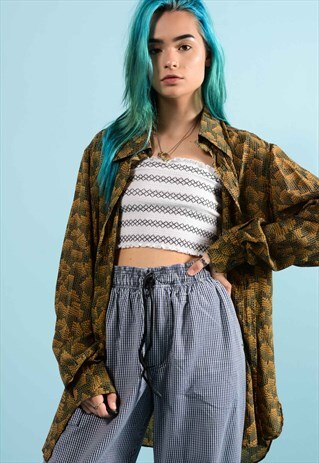 ABSTRACT PRINT BOYFRIEND SHIRT