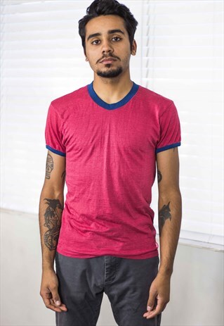 VINTAGE 50/50 T-SHIRT MADE IN USA 80S L 3.9