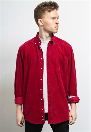 VINTAGE CORDUROY CORD SHIRT RED
