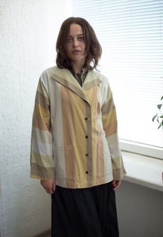 VINTAGE 80'S YELLOW STRIPED JACKET