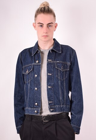 GAS MENS VINTAGE DENIM JACKET SMALL BLUE 90S