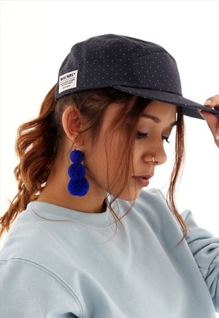 NAVY POLKA DOT CAP