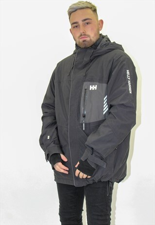 VINTAGE HELLY HANSEN COAT IN BLACK XL