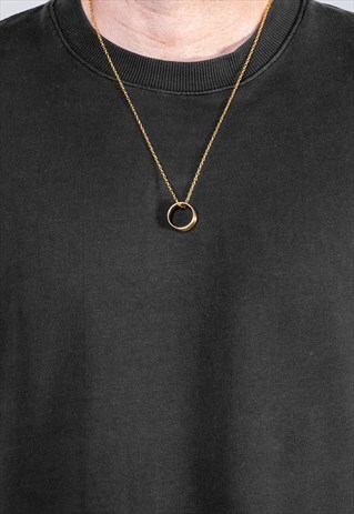 54 FLORAL RINGER 24" PENDANT NECKLACE CHAIN - GOLD