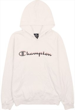 Vintage 90's Champion Hoodie Pullover Spellout White XLarge