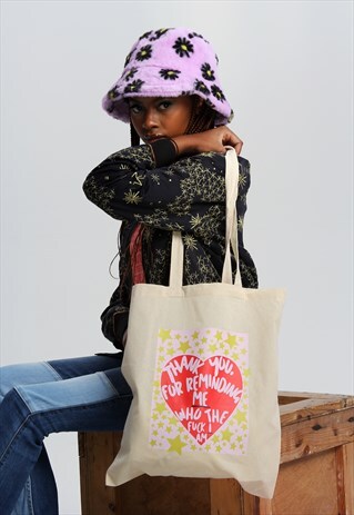 WOMEN'S WHITE STAR TOTE BAG