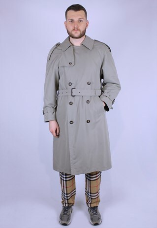 90S VINTAGE BUGATTI TRENCH BLACK COAT ELEGANT JACKET