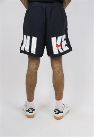 VINTAGE NIKE BLACK PRINT SPORT SHORTS