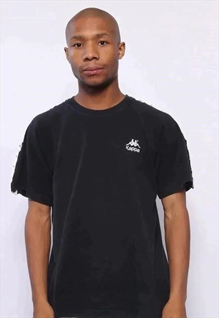 VINTAGE KAPPA TAPE LOGO T-SHIRT BLACK