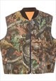 Vintage Camouflage Print Green Sleeveless Waistcoat - XL