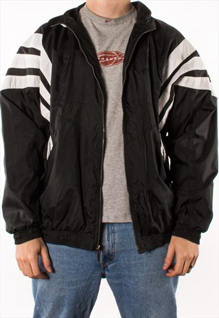 black and white adidas windbreaker