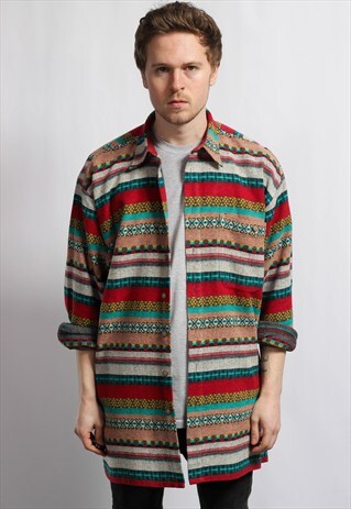 VINTAGE OVERSIZED AZTEC NAVAJO SHIRT