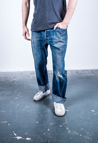 VINTAGE BLUE LEVI'S 501 PAINT JEANS