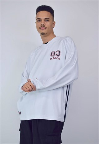 VINTAGE 90'S WHITE ADIDAS LONG SLEEVE T-SHIRT