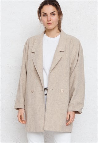 VINTAGE BEIGE WOOL COAT
