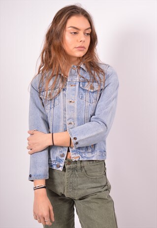 VINTAGE BENETTON DENIM JACKET 3/4 SLEEVE BLUE