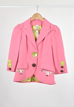 90s Vintage Tailoring Kenzo Pink 3/4 Sleeve Statement Blazer