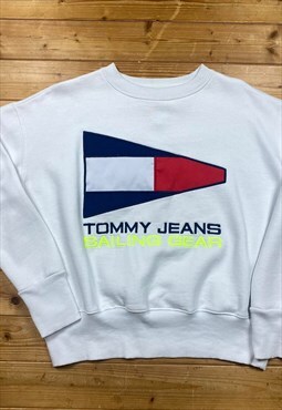 Retro Tommy Hilfiger sailing gear white sweatshirt XS