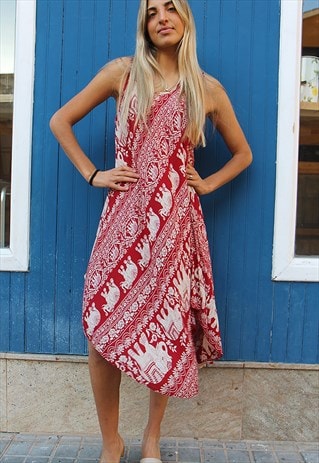 CASUAL SUMMER DRESS IN RED