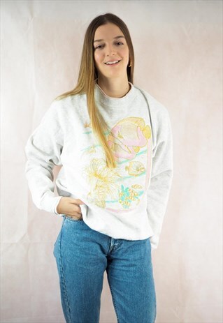 VINTAGE GREY PASTEL SHELL JUMPER