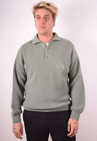 KAPPA MENS VINTAGE JUMPER SWEATER LARGE GREEN 90S