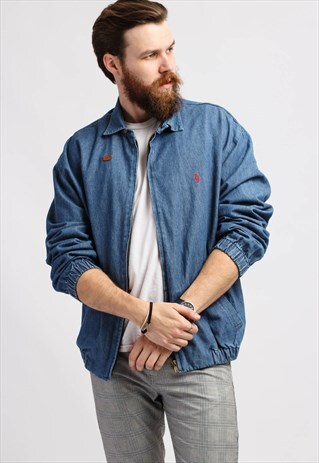 VINTAGE POLO RALPH LAUREN HARRINGTON DENIM JACKET