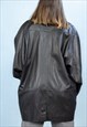 VINTAGE  LEATHER JACKET BUTTERFLY IN BLACK M