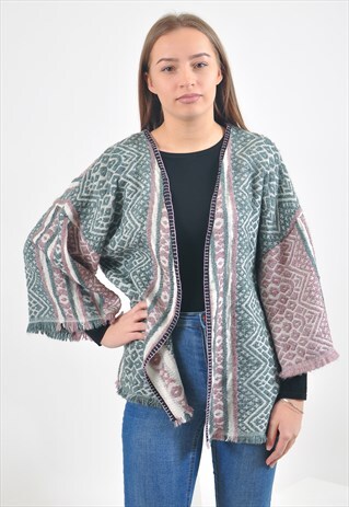 VINTAGE AZTEC PRINT KIMONO
