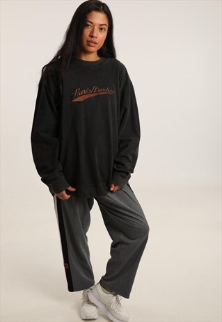 VINTAGE HARLEY DAVIDSON EMBROIDERED SPELLOUT SWEATSHIRT