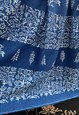 50'S VINTAGE LADIES BLUE WHITE FULL MIDI SKIRT