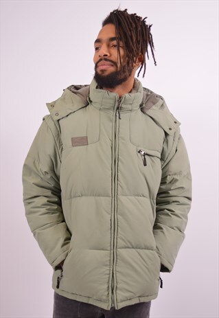 FILA MENS VINTAGE PADDED JACKET XL GREEN 90S