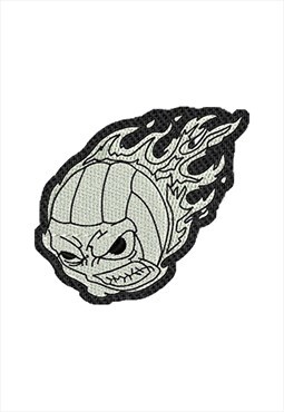 Embroidered Angry Volleyball iron on patch / sew on patches