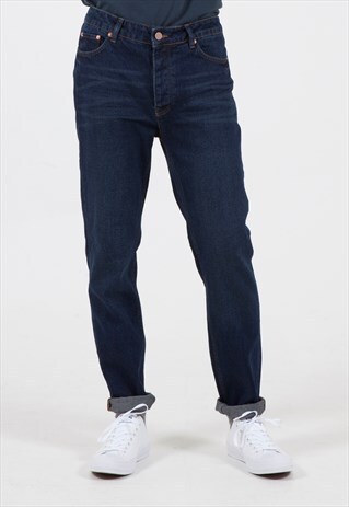 CENTRE FRONT TAPERED SLIM JEANS IN DARK WASH