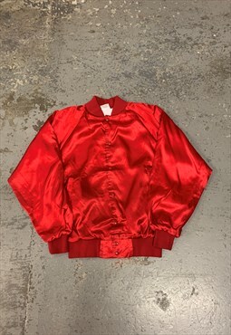 Vintage Varsity Jacket Bright Red Made in U.S.A.