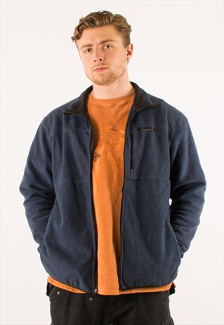 VINTAGE NAVY TIMBERLAND FULL ZIP FLEECE