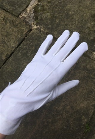 WOMENS VINTAGE PARTY EVENING WEDDING WHITE LONG GLOVES